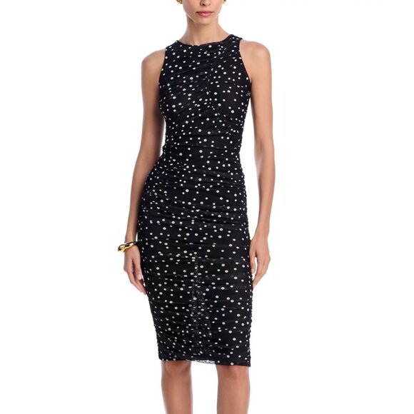 NWT Bardot Felicia Dot Mesh Midi Dress - Picture 1 of 6